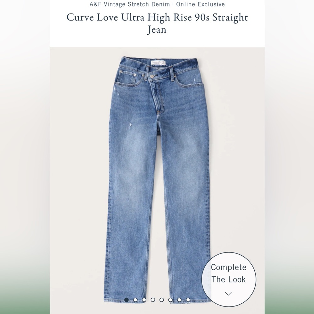 Abercrombie & Fitch Curve Love Ultra High Rise 90s Straight Jean
